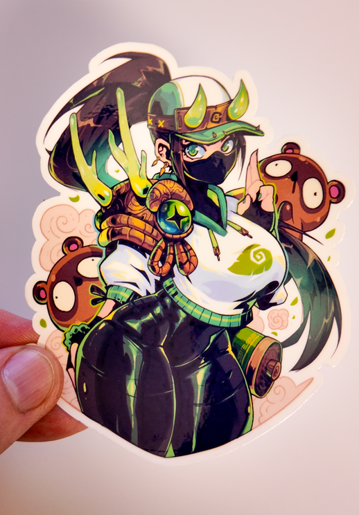 Kunoichi X Tanukis Sticker