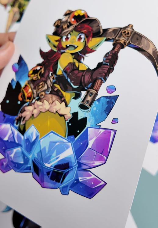 Goblin Miner Print (A5)